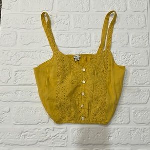 American Eagle Yellow Button Up Tank